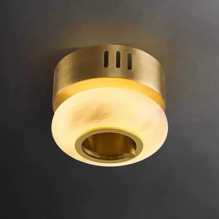 Mini Alabaster Flush Mount Ceiling Light Fixture მინიატურა 4
